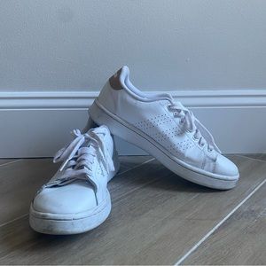 ADIDAS white with rose gold cloud foam casual shoes